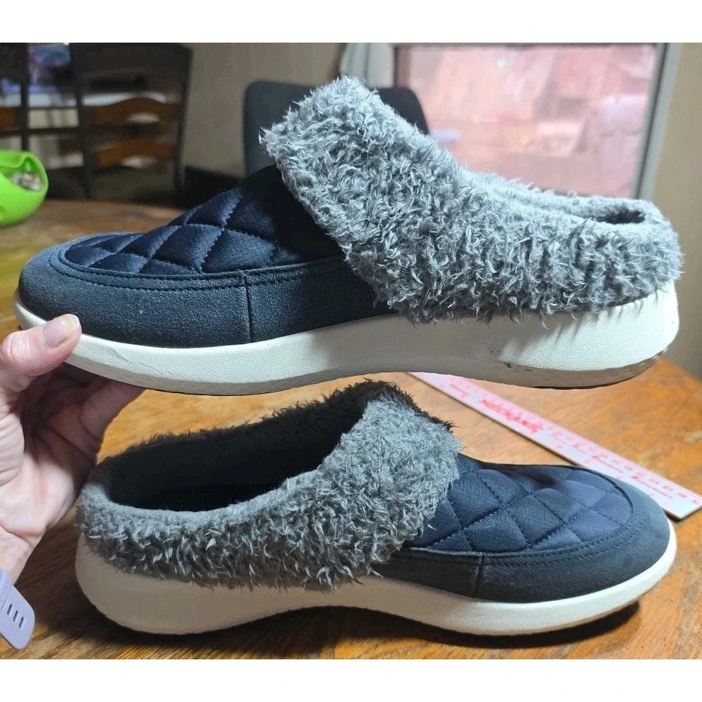 Easy Spirit Evee 2‎ Martha Stewart Womens Navy Blue Canvas Clog Flats Shoes